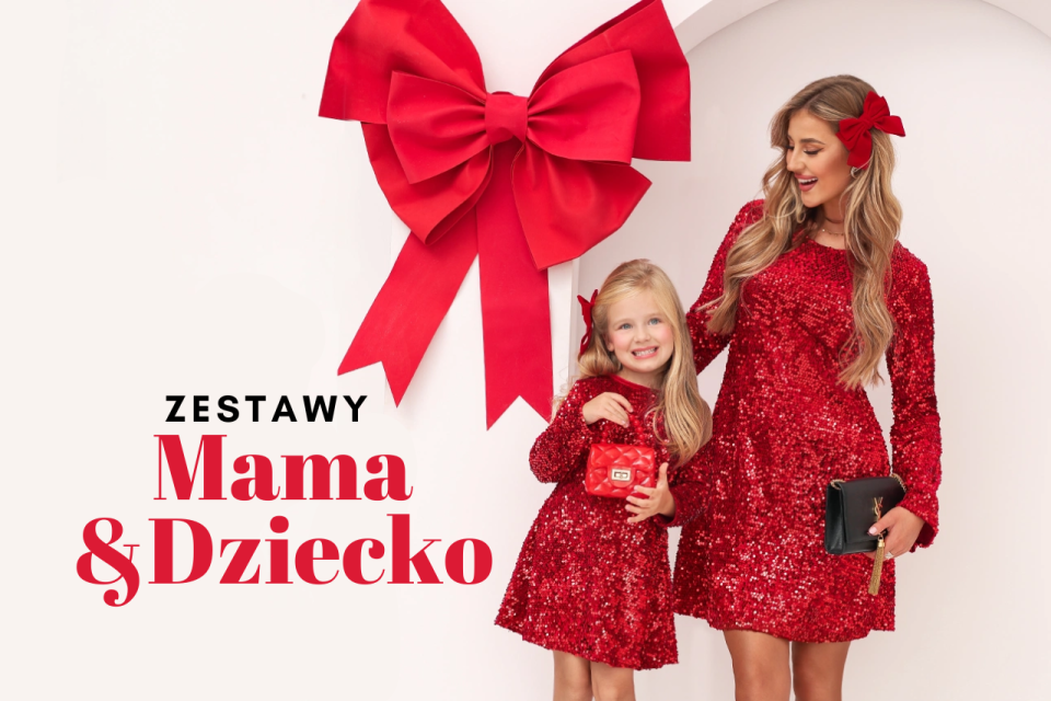 Świąteczne zestawy sukienek dla mamy i córki od marki Pakuten